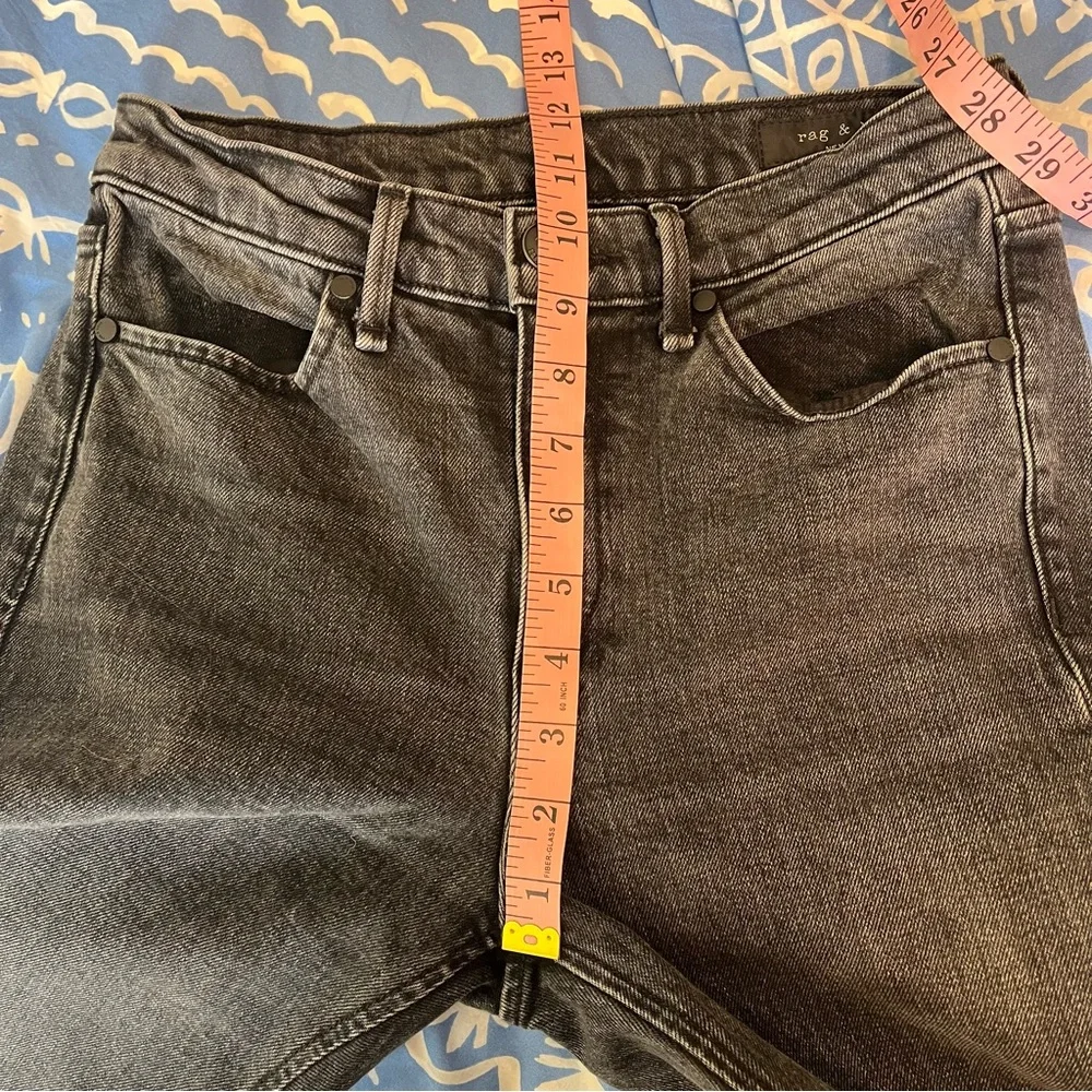 Rag & Bone Ankle Cigarette Jean in Black BK Bunnys Denim Size 26